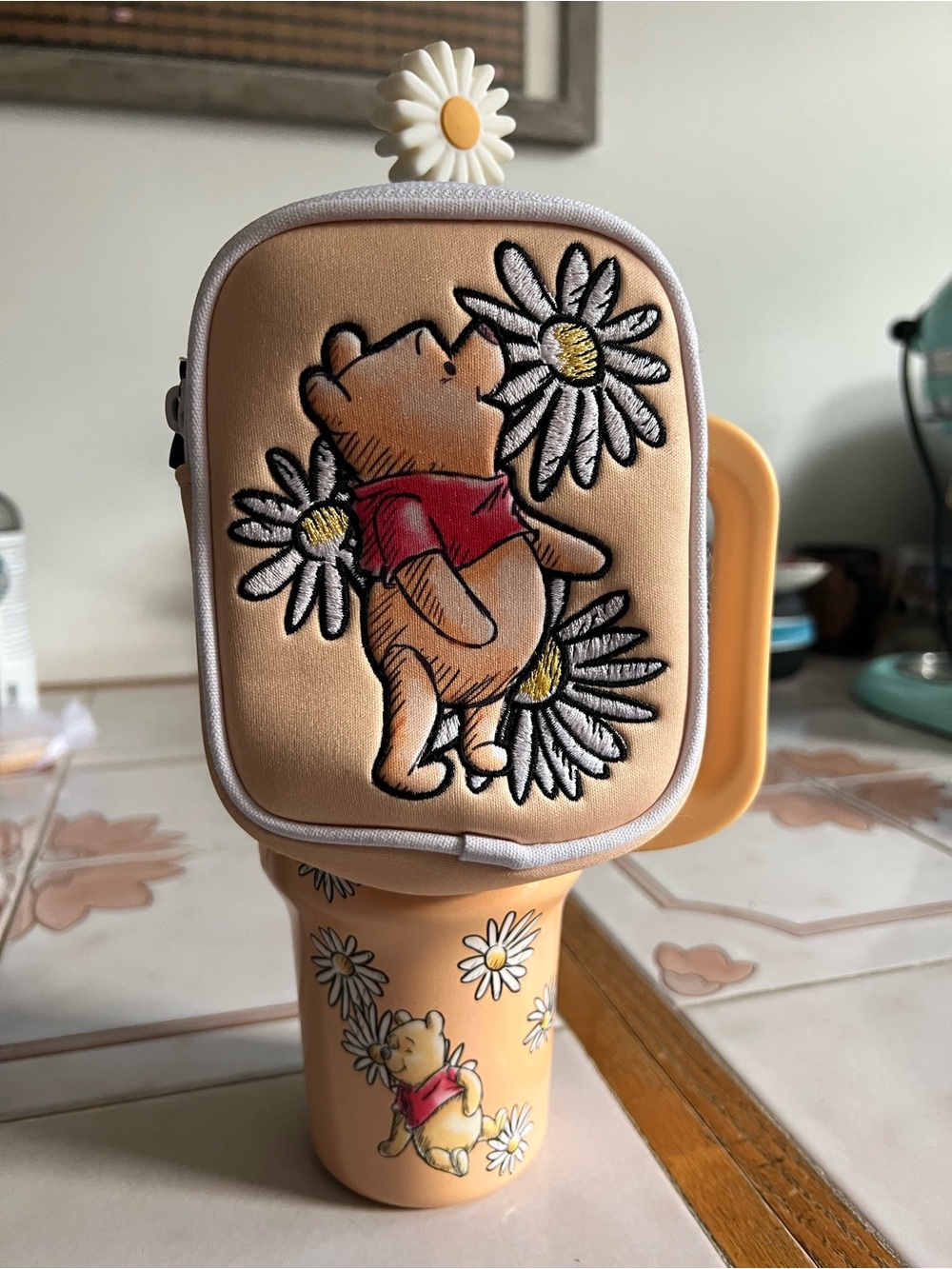 Disney Winnie the Pooh Daisy Crossbody Bag - Peach with cup